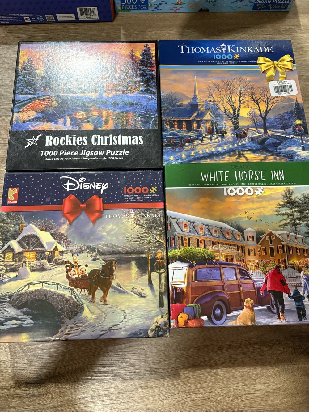 Thomas Kinkade Winter Village Puzzle - Blue, Green, Yellow